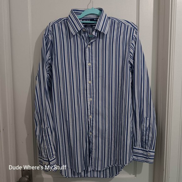 POLO RALPH LAUREN BLUE LABEL MEN'S LONG SLEEVE DRESS SHIRT MENS SIZE 16 (34/35) - Picture 1 of 3